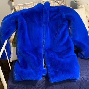 Vibrant Blue Fur coat